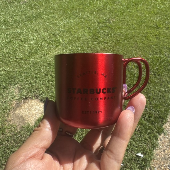 Starbucks Other - STARBUCKS 3 Oz. 89 ml Mini Espresso Shot Cup Mug Red Metal Stainless 2017 Coffee